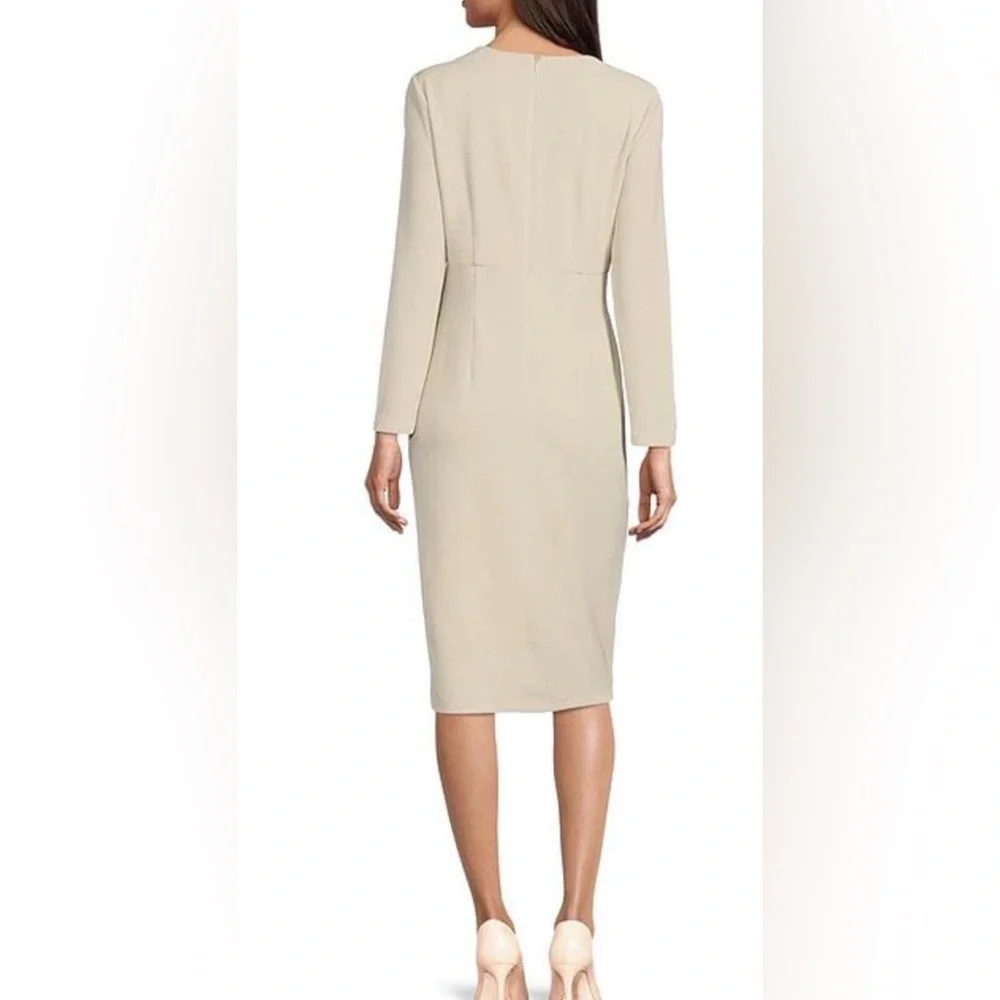 Maggy London Women's Long-Sleeve V-Neck Sheath Dress Size 8 - Picture 2 of 6